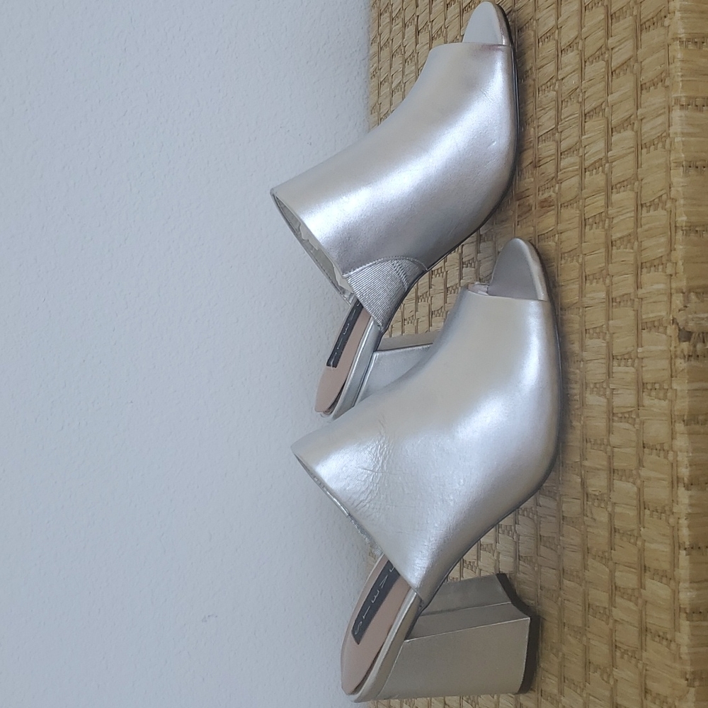 Steven by Steve Madden Silver Chunky Mules